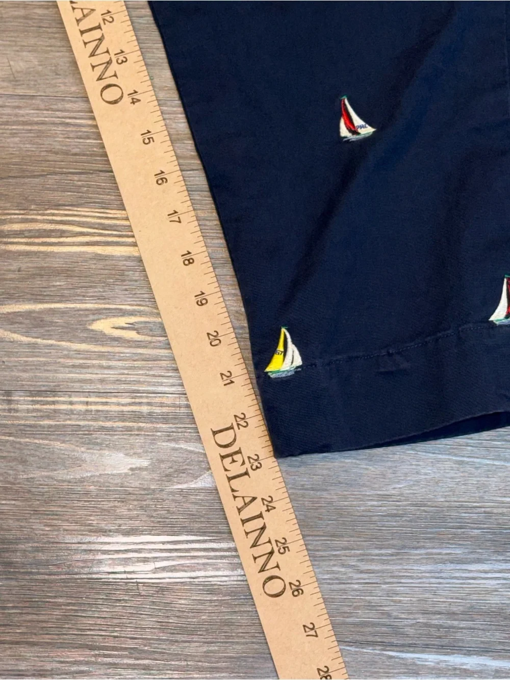 Polo Ralph Lauren Chino Pants Mens W40 x L30 Navy All-Over Embroidered Sailboat